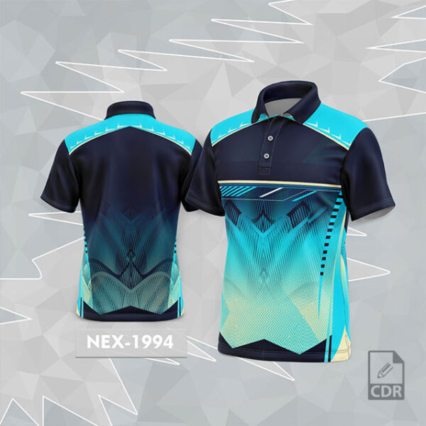 NEX 1994 FIROZI AND NAVY BLUE SPORTSWEAR SUBLIMATION JERSEY DESIGN