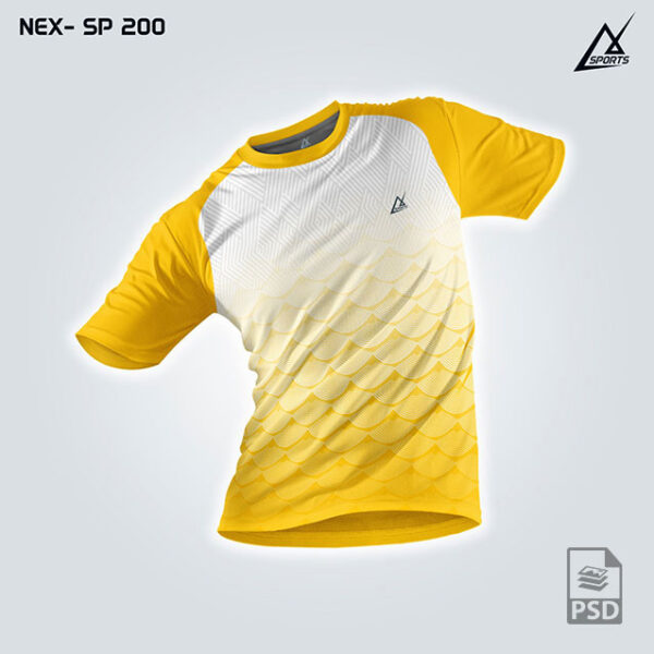 NEX SP 200 YELLOW AND WHITE SPORTSWEAR SUBLIMATION JERSEY DESIGN