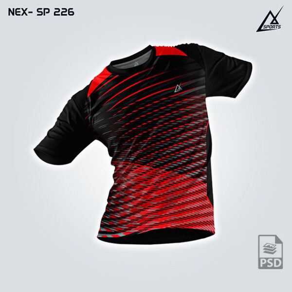 NEX SP 226 RED AND BLACK SPORTSWEAR SUBLIMATION JERSEY DESIGN