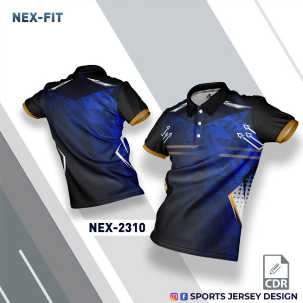 NEX 2310 ROYAL BLUE AND BLACK SPORTSWEAR SUBLIMATION JERSEY DESIGN