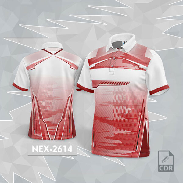 NEX 2614 RED AND WHITE  SPORTSWEAR SUBLIMATION JERSEY DESIGN