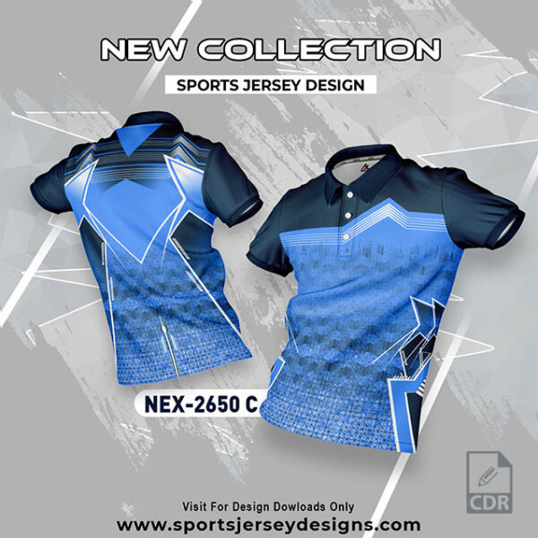 NEX 2650-C BLUE AND BLACK SPORTSWEAR SUBLIMATION JERSEY DESIGN