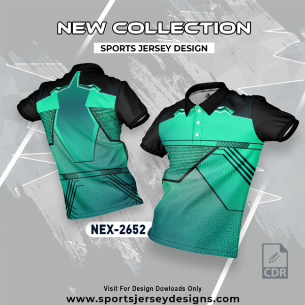 NEX 2652 RAMA GREEN AND BLACK SPORTSWEAR SUBLIMATION JERSEY DESIGN