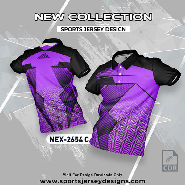 NEX 2654-C VOILET AND BLACK SPORTSWEAR SUBLIMATION JERSEY DESIGN
