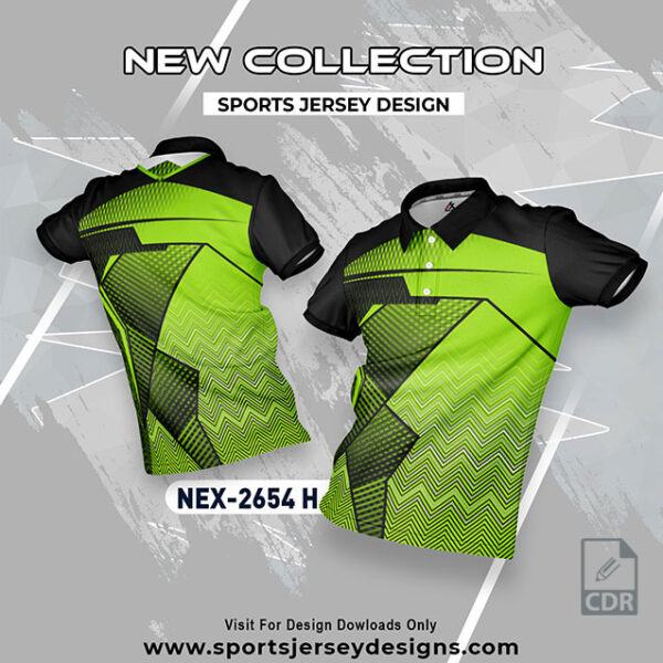 NEX 2654-H BLACK AND PISTA GREEN SPORTSWEAR SUBLIMATION JERSEY DESIGN