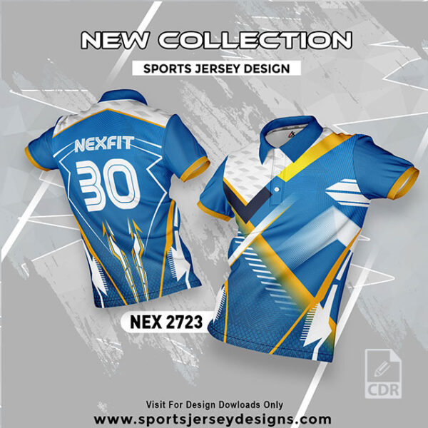 NEX 2723 INDIA BLUE SPORTSWEAR SUBLIMATION JERSEY DESIGN