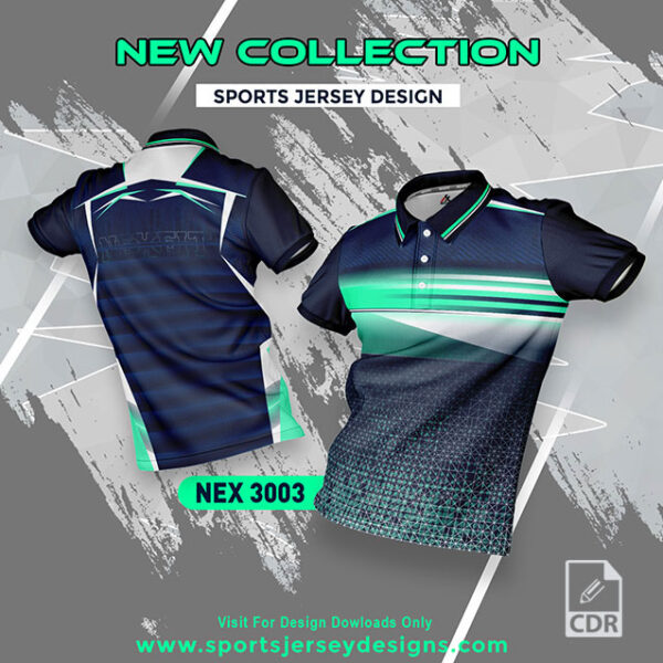 NEX 3003 NAVY BLUE AND GREEN  SPORTSWEAR SUBLIMATION JERSEY DESIGN