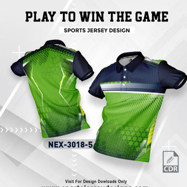NEX 3018-5 GREEN AND NAVY BLUE SPORTSWEAR SUBLIMATION JERSEY DESIGN