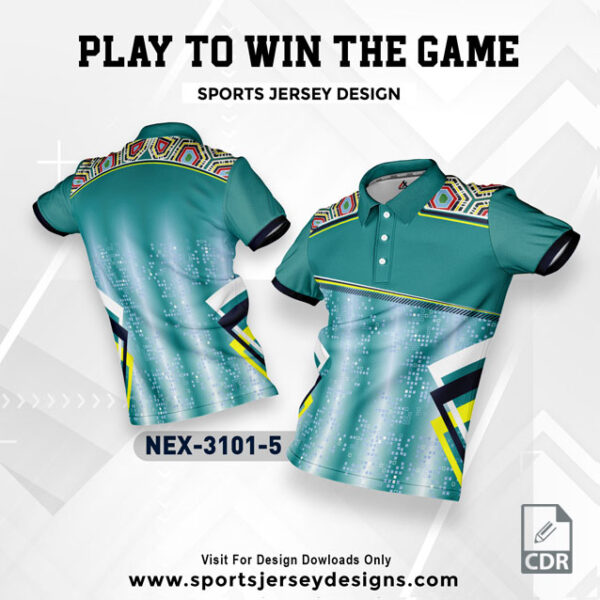 NEX 3101-5 SEA GREEN SPORTSWEAR SUBLIMATION JERSEY DESIGN