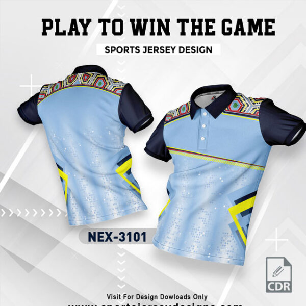 NEX 3101 SKY BLUE SPORTSWEAR SUBLIMATION JERSEY DESIGN