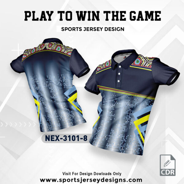 NEX 3101-8 NAVY BLUE SPORTSWEAR SUBLIMATION JERSEY DESIGN