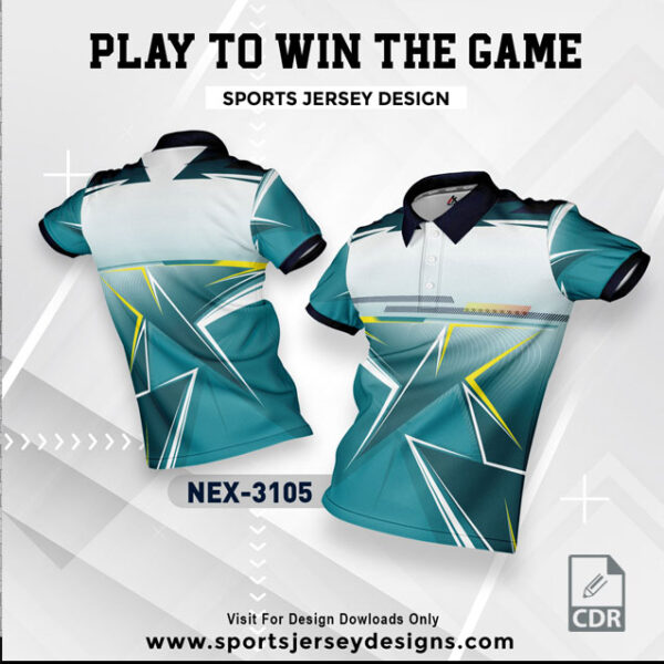 NEX 3105 SEA GREEN WHITE COLORS SPORTSWEAR SUBLIMATION JERSEY DESIGN