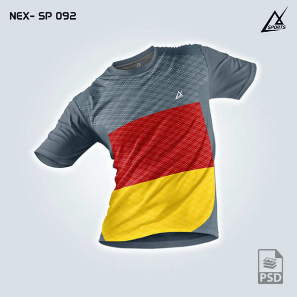 NEX SP 092 RED/YELLOW AND GRAY SPORTSWEAR SUBLIMATION JERSEY DESIGN