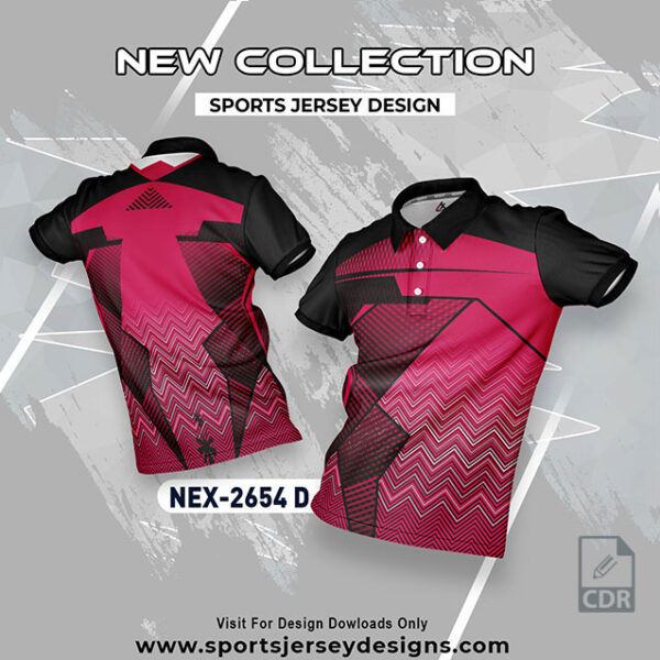 NEX 2654-D RANI PINK AND BLACK SPORTSWEAR SUBLIMATION JERSEY DESIGN