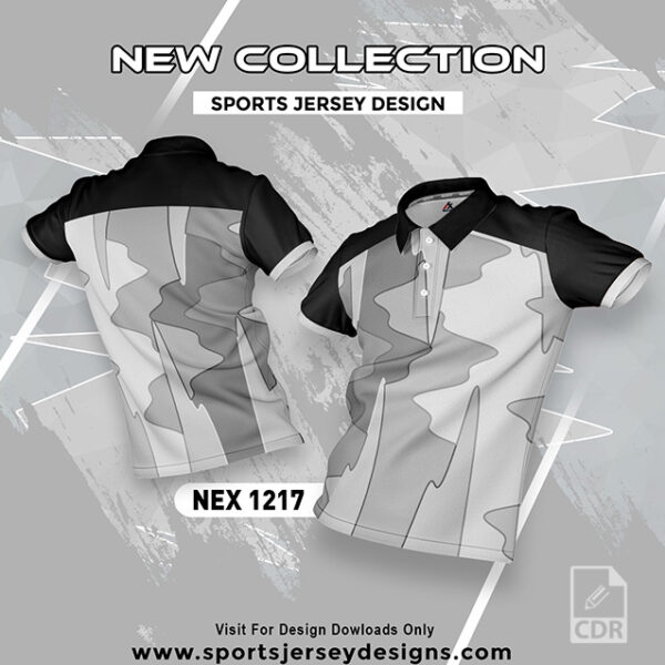 NEX 1217 GRAY/BLACK AND WHITE SPORTSWEAR SUBLIATION JERSEY DESIGN