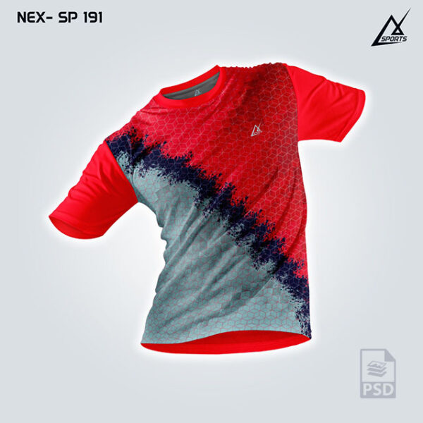 NEX-SP 191 RED AND DARK GRAY SPORTSWEAR SUBLIMATION JERSEY DESIGN