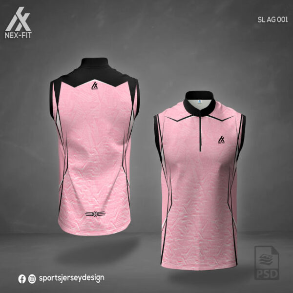 NEXSL 001 BABE PINK SLEEVLESS SPORTSWEAR SUBLIMATION JERSEY DESIGN