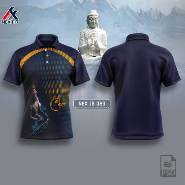 NEX JB 023 GAUTAMA BUDHA SUBLIMATION JERSEY DESIGN IN NAVY BLUE COLOR