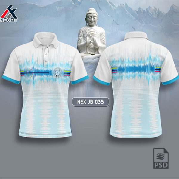 NEX JB 035 GAUTAMA BUDHA SUBLIMATION JERSEY DESIGN IN  WHITE COLOR