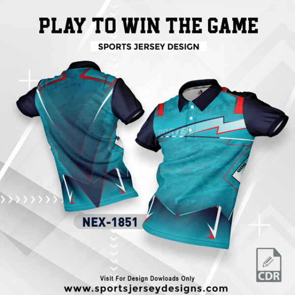 NEX 1851 INDIA BLUE SPORTSWEAR SUBLIMATION JERSEY DESIGN