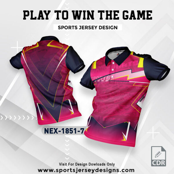 NEX 1851-7 RANI PINK AND NAVY BLUE SPORTSWEAR SUBLIMATION JERSEY DESIGN