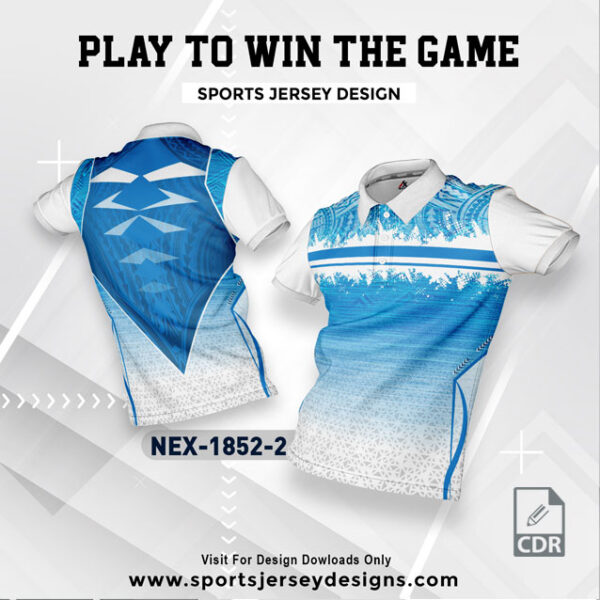 NEX 1852-2 LIGHT BLUE AND WHITE SPORTSWEAR SUBLIMATION JERSEY DESIGN