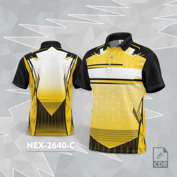 NEX 2640-C YELLOW AND WHITE SPORTSWEAR SUBLIMATION JERSEY DESIGN