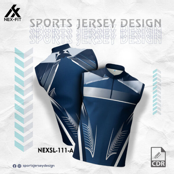 NEXSL 111-A DRAK BLUE SLEEVLESS SPORTSWEAR SUBLIMATION JERSEY DESIGN