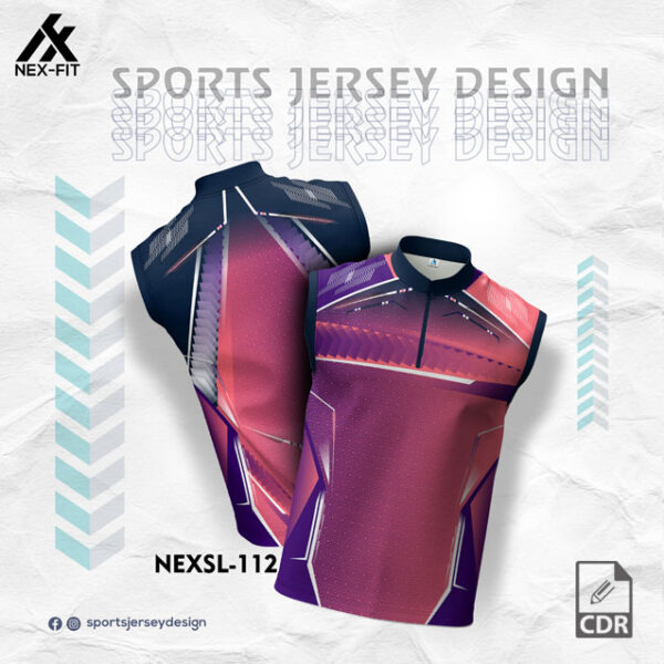 NEXSL 112 REDDISH-PURPLLE WITH NAVY BLUE GRADIENT SPORTSWEAR SUBLIMATION JERSEY DESIGN