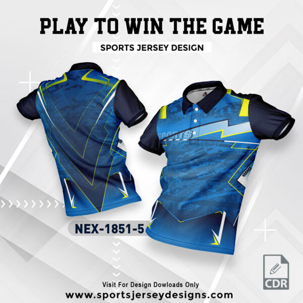 NEX 1851-5 INDIA BLUE SPORTSWEAR SUBLIMATION JERSEY DESIGN