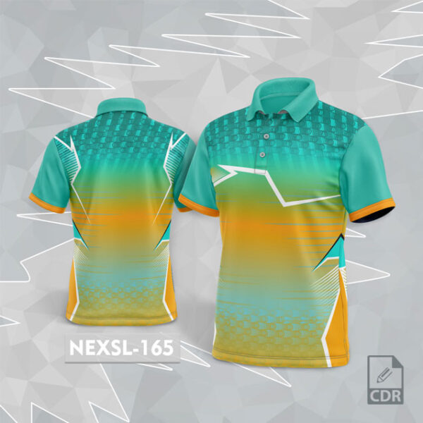 NEXSL 165 SEA GREEN AND GOLD YELLOW SPORTSWEAR SUBLIMATION JERSEY DESIGN