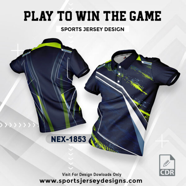 NEX 1853 NAVY BLUE WITH LEMON YELLOW GRADIENT SPORTSWEAR SUBLIMATION JERSEY DESIGN