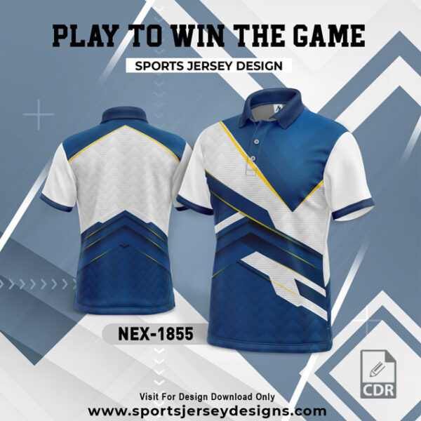 NEX 1855 INDIA BLUR AND WHITE GRADIENT SPORTSWEAR SUBLIMATION JERSEY DESIGN