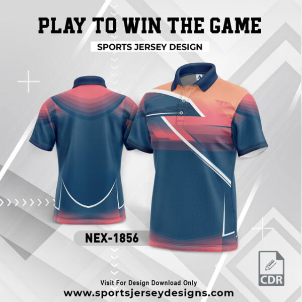 NEX 1856 AIRFORCE WITH PEACH GRADIENT SPORTSWEAR SUBLIMATION JERSEY DESIGN