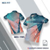 NEX 1985 TEAL AND ORANGE SPORTSWEAR SUBLIMATION JERSEY DESIGN