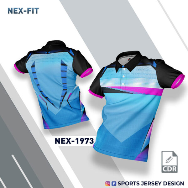 NEX 1973 BLUE AND PINK SPORTSWEAR SUBLIMATION JERSEY DESIGN