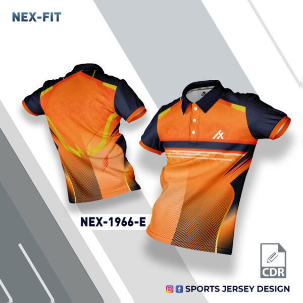 NEX 1966-E ORANGE AND BLACK SPORTSWEAR SUBLIMATION JERSEY DESIGN