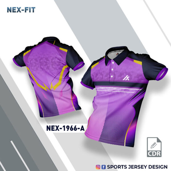 NEX 1966-A VIOLET AND BLACK SPORTSWEAR SUBLIMATION JERSEY DESIGN