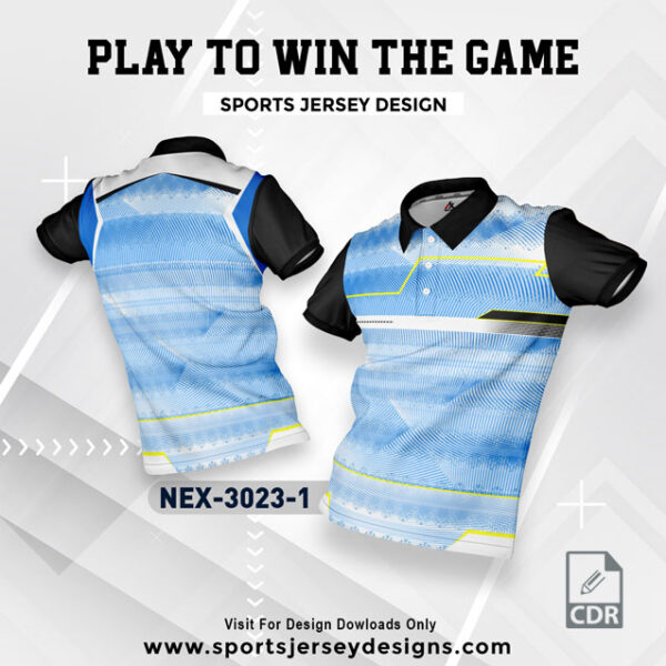 NEX 3023-1 IINDIA BLUE SPORTSWEAR SUBLIMATION JERSEY DESIGN