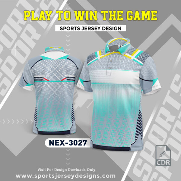 NEX 3027 SEA GREEN AND GRAY SPORTSWEAR SUBLIMATION JERSEY DESIGN