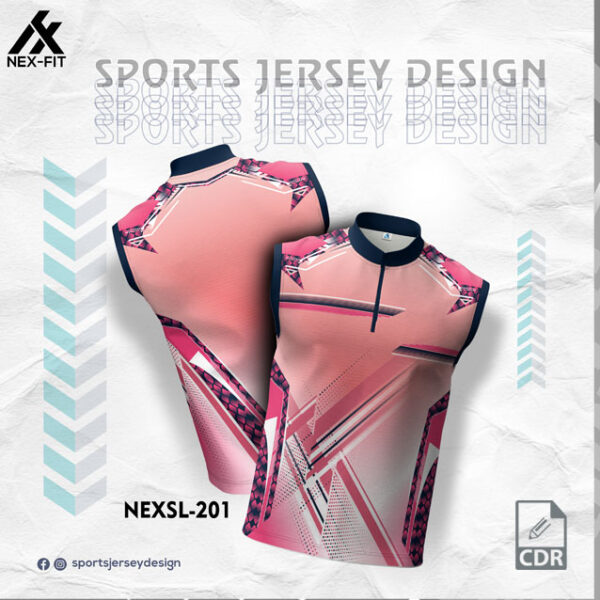 NEXSL-201 BABE PINK SLEEVLESS  SPORTSWEAR SUBLIMATION JERSEY DESIGN