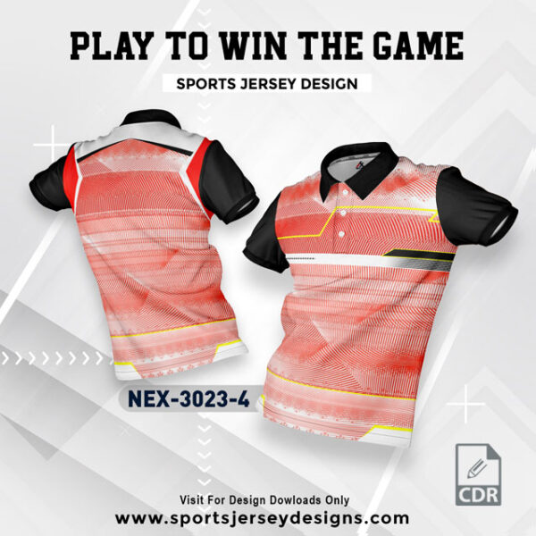 NEX 3023-4 RED SPORTSWEAR SUBLIMATION JERSEY DESIGN