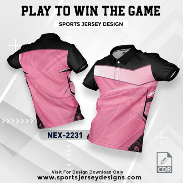 NEX 2231 BABE PINK AND BLACK  SPORTSWEAR SUBLIMATION JERSEY DESIGN