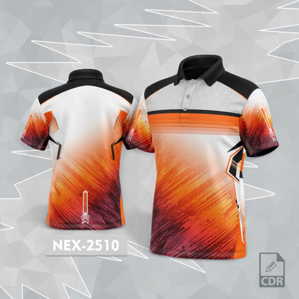 NEX 2510 ORANGE AND WHITE  SPORTSWEAR SUBLIMATION JERSEY DESIGN