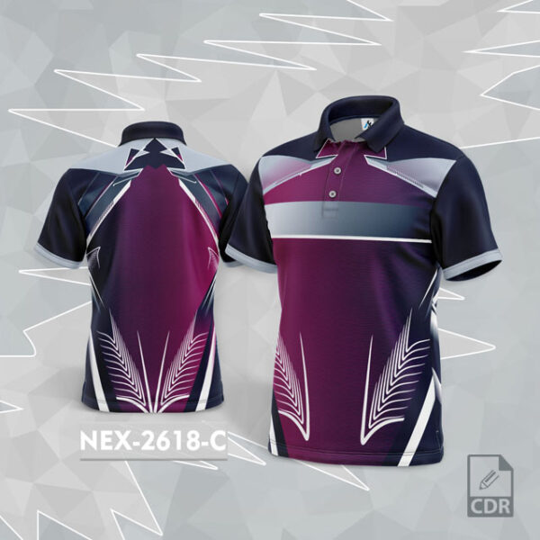 NEX 2618-C REDISH PURPLE WITH NAVY BLUE GRADIENT SPORTSWEAR SUBLIMATION JERSEY DESIGN
