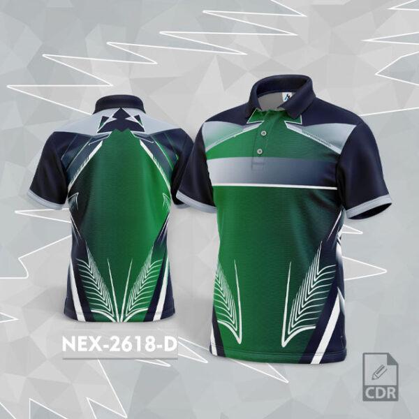 NEX 2618-D BOTTLE GREEN WITH NAVY BLUE GRADIENT SPORTSWEAR SUBLIMATION JERSEY DESIGN