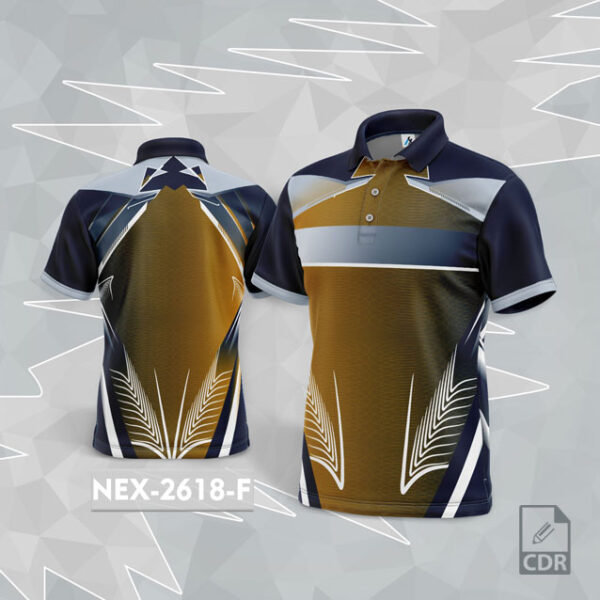 NEX 2618-F GOLD YELLOW AND NAVY BLUE SPORTSWEAR SUBLIMATION JERSEY DESIGN