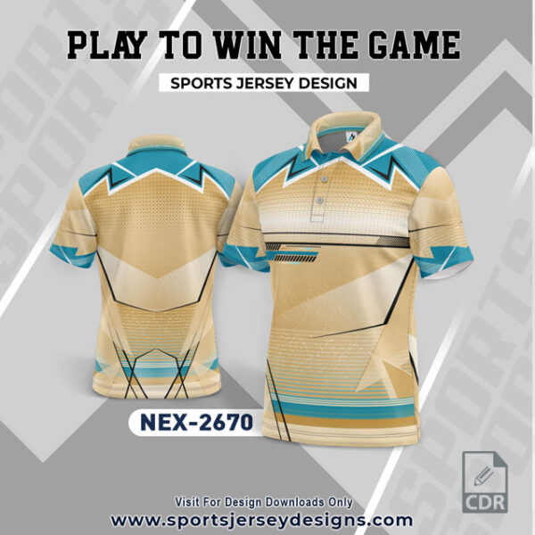 NEX 2670 BLUE AND DARK BEIGE SPORTSWEAR SUBLIMATION JERSEY DESIGN