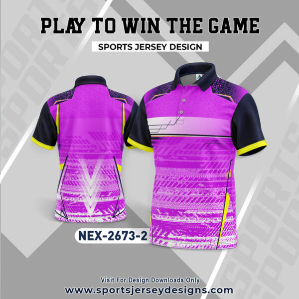 NEX 2673-2 PURPLLE AND WHITE SPORTSWEAR SUBLIMATION JERSEY DESIGN