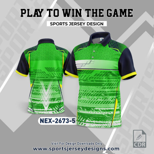 NEX 2673-5 GREEN AND WHITE SPORTSWEAR SUBLIMATION JERSEY DESIGN
